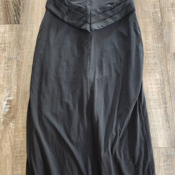 Retrofete Black Strapless Maxi Dress XS? Braided Hems Sample Thigh High Slit - Picture 7 of 9